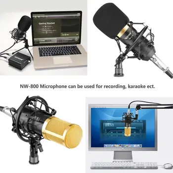 1 pakelis Profesinės Visa-Nustatyti, Karaoke Kondensatoriaus Mikrofonas su Laikikliu KTV & Registravimas ir Kompiuteris