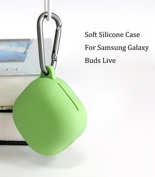 12 Spalvų Blizgus Odos Minkštos TPU Sillicone Ausinės Atveju, Samsung Galaxy Pumpurai Gyventi Su Karabinai Anti-Lost Ausinių Dangtis