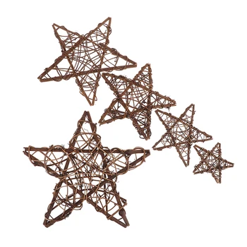 1pc Gamtos Star Rotango Švenčių Parduotuvės stiklinių Durų Kabo Vainikai 10cm 30cm Kalėdų Rotango Amerikos Stiliaus
