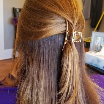 1Pc Metalo Plaukų Žnyplės Įrašą Moterų Mergina Paprastu būdu Geometrinis Krabų Žiburių Staigius plaukai surišti į uodegą Hairgrips Plaukų Aksesuarai, galvos Apdangalai