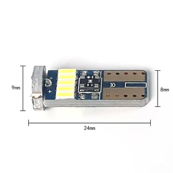 1pc T10 W5W LED automobilių vidaus apšvietimo SMD silikono automatinis Signalo lemputė 12V 194 501 Pusėje Pleišto stovėjimo lemputė 