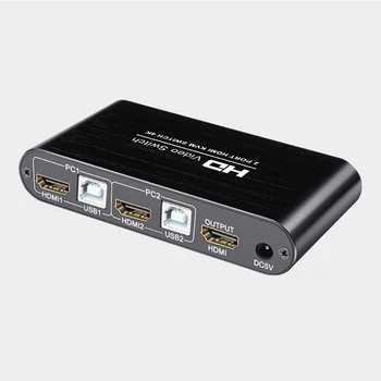 2 Uostą 4K USB HDMI KVM Switcher Vaizdo Ekranas Karšto pagrindinis Jungiklis PC Nešiojamas JHP-Geriausias