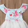 2018 Naujagimių Bamblys Vaikams Baby Girl Gėlių Vasarą Rankovių Bowknot Šalies Prom Tule Suknelė Sundress Drabužiai
