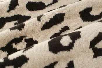 2019 Kūdikių Rudens Žiemos Drabužių Bamblys Vaikai, Kūdikis, Berniukas, Mergaitė, Megzti Džemperis Cardigan Chalatą ilgomis Rankovėmis, Leopardas spausdinimui Outwear 1-9T