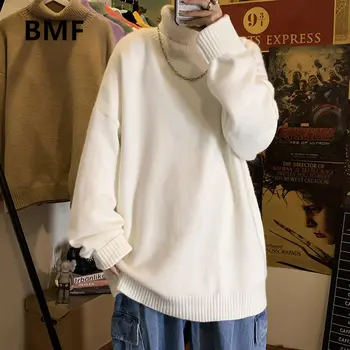 2020 Korėjos Stiliaus Megztinis Golfo Hip-Hop Mados Porą Drabužių Rudens-Žiemos Kpop Negabaritinių Megztinis Moterims Streetwear