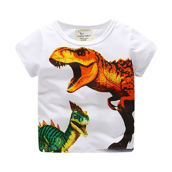 2020 m. Vaikų viršūnes Vaikams Drabužių Mergaičių Medvilnės Dinozauras, Print T Marškinėliai Kūdikių Berniukams trumpomis Rankovėmis Vasaros Marškinėliai Vasaros Dropship