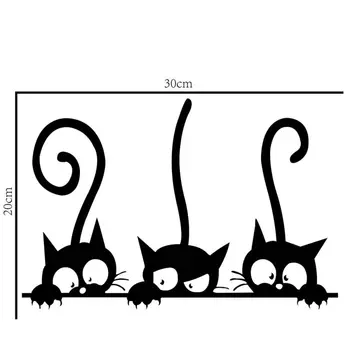 3 juokinga šiek tiek katė dizaino lipdukai dekoratyviniai Formaldehidas-nemokami fono paveikslėliai vandeniui