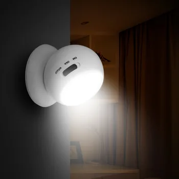 360 Laipsnių Pasukimo Judesio Jutiklis LED Nakties Šviesos Galia 3*AAA Baterijos COB Baltą Šviesą vaiko Kambarys,Miegamasis,Koridorius,Laiptai