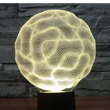 3D LED Nakties Šviesos Smegenų Antras Formos, su 7 Spalvų Šviesos Namų Puošybai Lempos Nuostabi Vizualizacijos Optinė Iliuzija