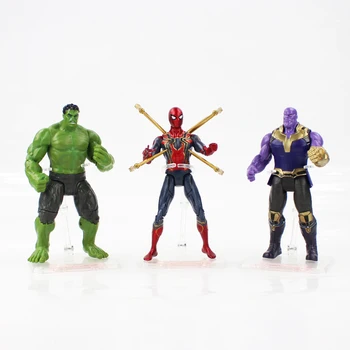 3Styles 18cm Marvel Keršytojas 3 Begalybės Karo Thanos Geležies žmogus-Voras Hulk PVC Kilnojamojo Kolekcijos Paveikslas Modelis Žaislas, Lėlė Dovana