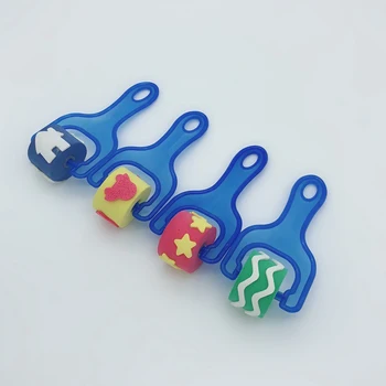 4Pcs/Set Sponge Dažų Voleliu, Teptuku Plastikinė Rankena Rinkinys Vaikas Meno Star Craft Tapybos Įrankis Vaikų Ankstyvojo Ugdymo Piešimo Žaislą