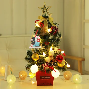 50cm Viešbutis Office Namų Dekoro Šalies Prekių Su Šviesos Eilutę Atostogų Dirbtinis Ornamentu Stalo Festivalis Mini Kalėdų Eglutė