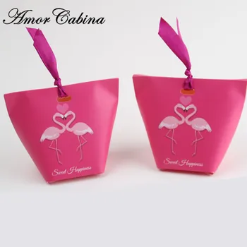 50pcs Animacinių filmų flamingo saldainių dėžutė šokolado dovanų dėžutė vestuvių suvenyrų vestuvių dovana svečiams vestuvių dovanos ir dovanų šalis