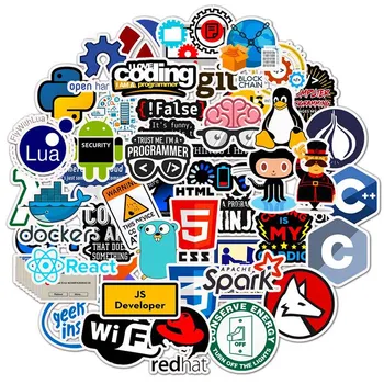 50pcs Kietas Programavimo Lipdukai Logotipas Interneto Programinės įrangos Lipdukas Juokinga Dovana Geeks Įsilaužėlių Kūrėjai 
