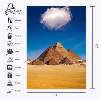 5x7ft Piramidės Fone Laimingas Debesis Piramidės Akinių Fotografijos Fono ir Studija, Fotografijos Fonas Rekvizitai