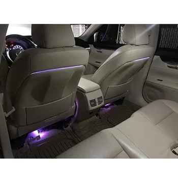 6 in1 8M RGB automobilių optinio pluošto atmosfera lempos App Kontrolės automobilio Salono šviesos, aplinkos šviesos dekoratyvinės lentos durų lengvųjų automobilių šviesos