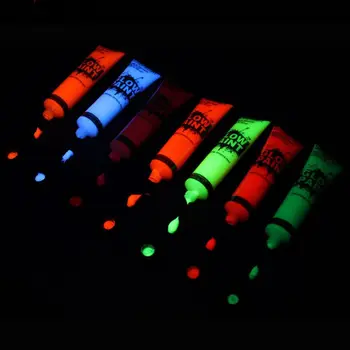 7Pcs 25ml Švyti UV Lempos Šviesos Veido Kūno Dažai Neon Liuminescencinės Pigmento F3MF