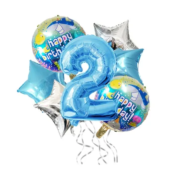 7pcs laimingas gimtadienio dekoravimas balionais 32 colių numeris folija helio kolbų karūna globos dekoro suaugusiųjų baby baby shower