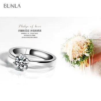 BLINLA Klasikinis Prabangos 6 Letena Dizaino Sidabro Spalvos Kristalų Moterų Moterų Žiedai Romantiška Vestuvių Cirkonis Žiedas 2019 bižuterijos