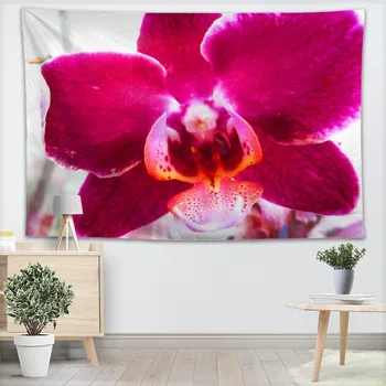 Custom Orchidėja, Gėlių siuvinėjimas sienos kabo gobelenas namų puošybai stačiakampio miegamojo sienos meno gobelenas 140X250cm