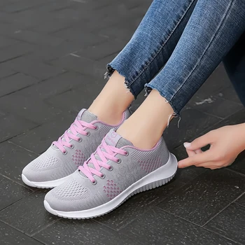 Damyuan Butai Moterų Sportbačiai Atsitiktinis Kvėpuojantis Bėgimo Bateliai Ponios Nėriniai Sportinius Batelius Zapatos De Mujer Platforminiai Batai