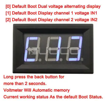 Digital Voltmeter DC 3.5~30 V/0~200V voltmetras Blue Led ekranas Metrų 2in1 DC 12V 24V Skaitmeninis Matuoklis/Stebėti/Testeris