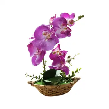 Dirbtinis Modeliavimas Šilko Gėlių, Drugelių Orchidėja Bonsai Padirbtų Augalų Dekoro Egzotinių Gėlių, Lauko Putojančių Tankus Žalia Fol