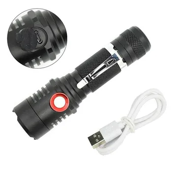 Galingas LED Žibintuvėlis USB Įkrovimo XML L2 Įkrovimo Lemputė 1 Režimas 18650 LED Žibintuvėlis su USB Įkroviklio Medžioklės Dviratį Dviračiu