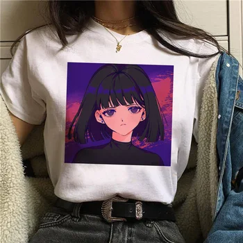 Harajuku Kawaii Sailor Moon Animacinių filmų Print T-shirt 90s Estetinės Moteriški Marškinėliai Basic Atsitiktinis Tshirts Viršūnes Prarasti Plius Dydžio Trišakius