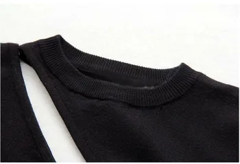 HCBLESS Moterų megztinis 2018 m. Rudenį Naujų Priežiūros Mašina Tuščiaviduriai Stebėjimo Ploni Megztiniai Megztinis