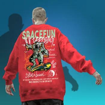 Hoodies, Palaidinės Kosmoso Spacefun astronautas žaisti motoroleris asmenybės tendencija originalus gatvės, hip-hop, punk vyrų roko Hoodies