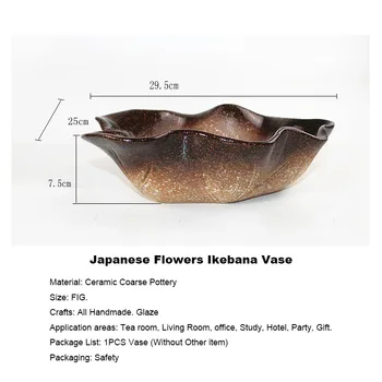 Ikebana Lotus Lapų Stiliaus Vazonas Gėlių Kompozicijų Baseino Hydroponic Sodinamosios Derliaus Gėlių Vazonas, Pratybos Rupi Keramikos Vaza