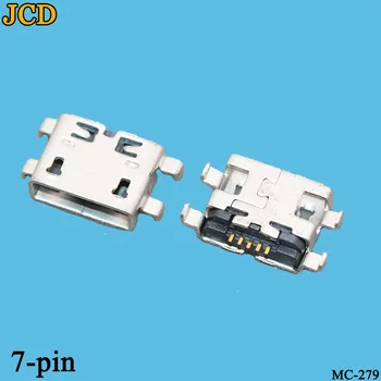 JCD 50pcs Micro USB Jungtis 5pin 0.8 mm, B Tipo, Su skyle Moterų Mobiliojo Telefono 