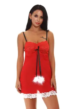 Kalėdos Stiliaus Naujas Seksualus apatinis Trikotažas Moterims Chemise plius dydis