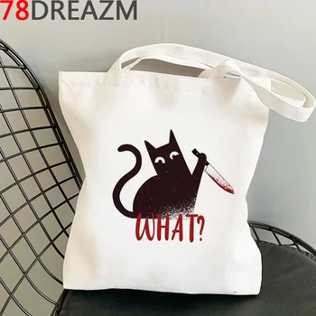 Katė pirkinių krepšys ekologinio shopper bolso apsipirkti medvilnės bolsa maišą nešti ecobag bolsas ecologicas shoping patraukti