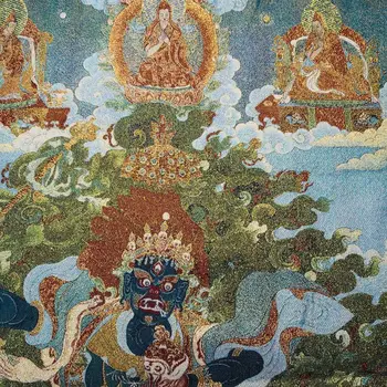 Kinija metai Tibete šilko Thangka kaip kabo tapybos fengshui Tibeto Dievo Budos statula