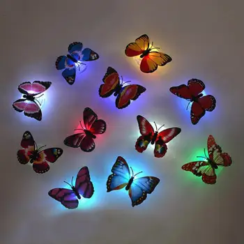 LED Nakties Šviesos 3D lipnios Drugelio Formos Dekoratyvinis Naktį Šviesos Siena Lempos, Lemputės, Patalpų Apšvietimas, Namų Dekoro