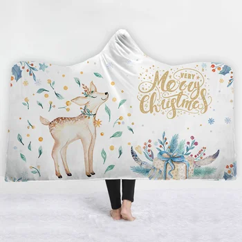 Linksmų Kalėdų gyvūnų elnias Antklodės skrybėlės, miegamasis, sofa-mielas baltas apačioje, Antklodes minkštas patogus twin viso dydžio antklodė
