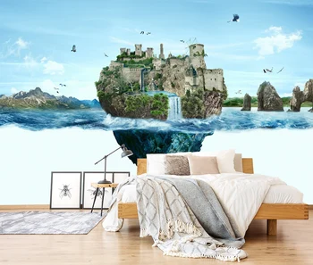 [Lipnios] 3D Viduržemio jūros Pastato Krioklys 44 tapetų Sienos freskos Spausdinti Decal Sienų Freskomis