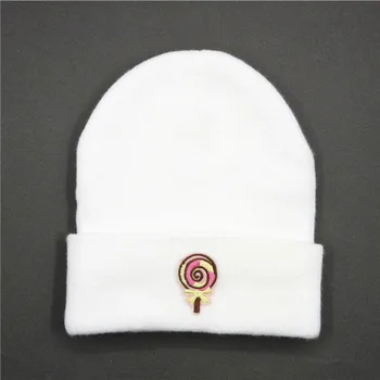 Lollipop siuvinėjimo Tirštėti megzti skrybėlę žiemą šiltą kepurę Skullies bžūp beanie skrybėlių vyrų ir moterų 186
