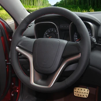 LQTENLEO Juoda natūralios Odos Automobilio Vairo Dangtelis Chevrolet Malibu 2011-2018 Volt 