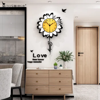 MEISD Sieniniai Laikrodžiai Kūrybos Laikrodis Modernios Sienos Žiūrėti Kvarco Silent Kambarį Dekoratyvinis Horloge Gėlių Sienos Meno Nemokamas Pristatymas