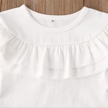 Merginos Aprangos Komplektai Vaikams, T-marškinėliai+ Gėlė, Kelnės, Kostiumai Dviejų dalių Vaikams Drabužių Print Long Sleeve Rudenį Mergaičių Apranga