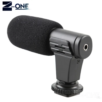MIC-06 Mikrofonas Mini Nešiojamas 3.5 mm Kondensatoriaus Už SLR fotoaparatas DSLR Smart Video Kamera Lauko Interviu Mic Mikrofonas Su apsauginės ausinės