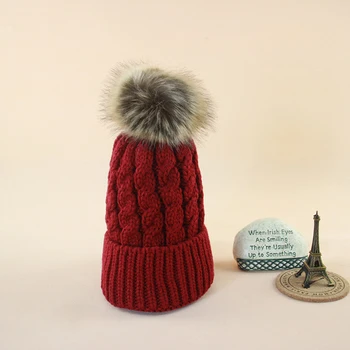 Mingjiebihuo Naujas mados rudens ir žiemos sustorėjimas plaukų kamuolys vilnos korėjos naujas ponios skrybėlę twist megzta kepurė