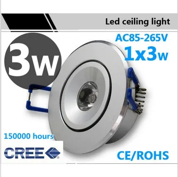 Mini led spot 3w led vonios kambarys, šviesos, 3W embedded downlight lubų lempa ac 85~265V + led vairuotojas CE, RoHS 10 vnt./daug Nemokamas Pristatymas