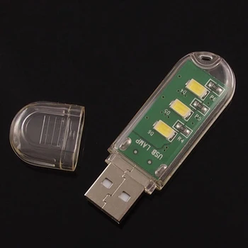 Mini USB LED Skaitymo Knyga Žibintai Nešiojamų 3 LED 5v Maitinimo Bendrabutyje Stalas Mobiliojo Galios Šviesos Naktį