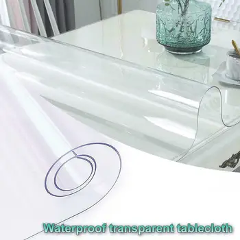 Minkšta Stiklo Staltiesė Skaidrumo PVC staltiesė atspari Vandeniui Oilproof 1,0 mm
