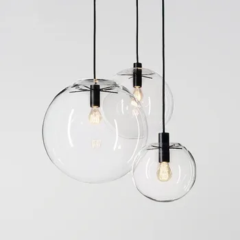 Modernus Nordic Sieniniai šviestuvai Aišku, Pasaulyje Stiklo Pakabukas Lempos Kamuolys LED E27 šviesos Tvirtikliai, Gyvenamasis Kambarys, Virtuvė, Blizgesio