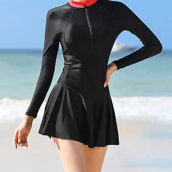 Moterų Aukšto Juosmens Paplūdimio Rankšluosčiai Konservatorius Plaukimo Sijonai, maudymosi kostiumėlį Apačioje Sporto Bikini Anti-vaikščioti Kvėpuojantis